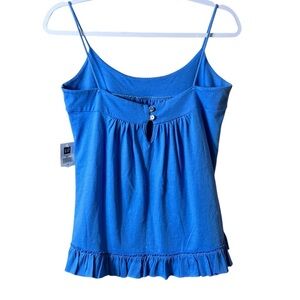 NWT GAP Blue Cami Ruffle Top Blouse Size XS Y2K Style Babydoll